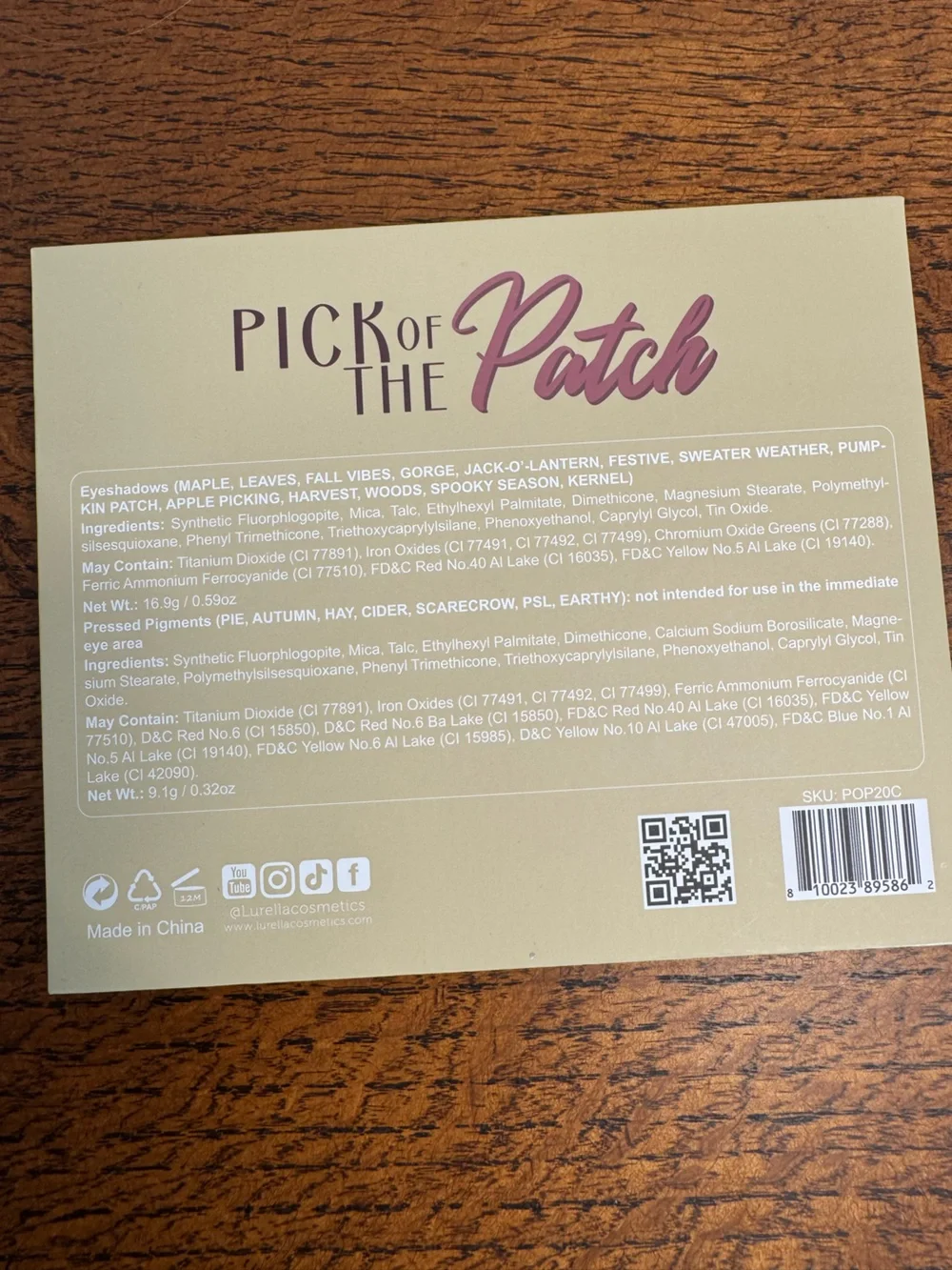 NIB Lurella Pick of the Patch Eyeshadow Palette